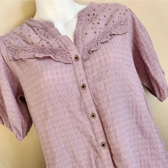Knox Rose ladies lilac textured blouse size xs - Picture 3 of 7